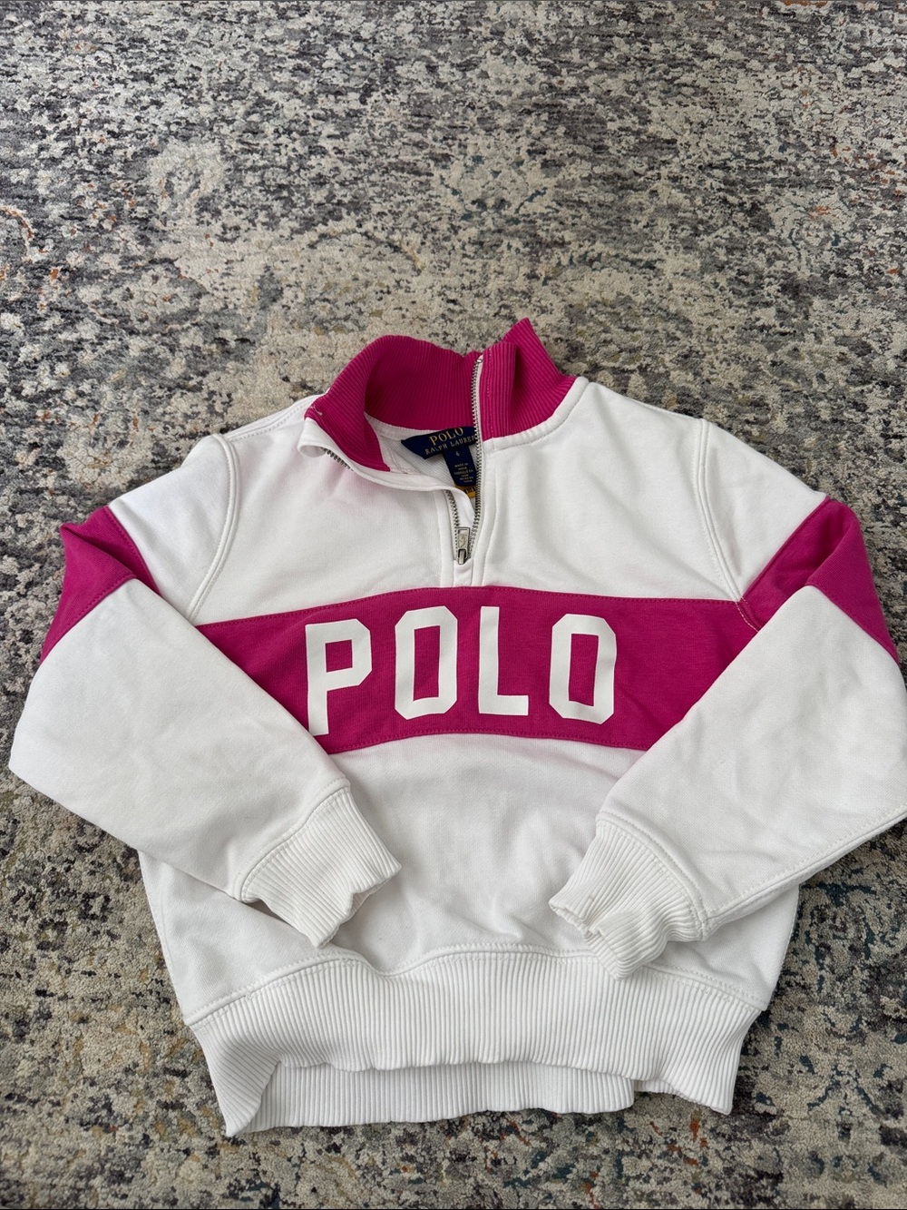 Polo by Ralph Lauren Kids Sweatshirt in Pink and White size 6T